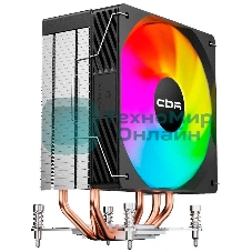 Кулер для процессора CBR CBR-CC-3190-RGB-PWM Al+Cu, 3 heat pipes, Socket 775/1366/1155/1156/1150/1151/1200/1700/AM2/АМ2+/АМ3/AM3+/FM1/FM2/AM4/AM5, TDP 190W, 120mm Fan, 2300RPM, HB, RGB, PWM, 36db