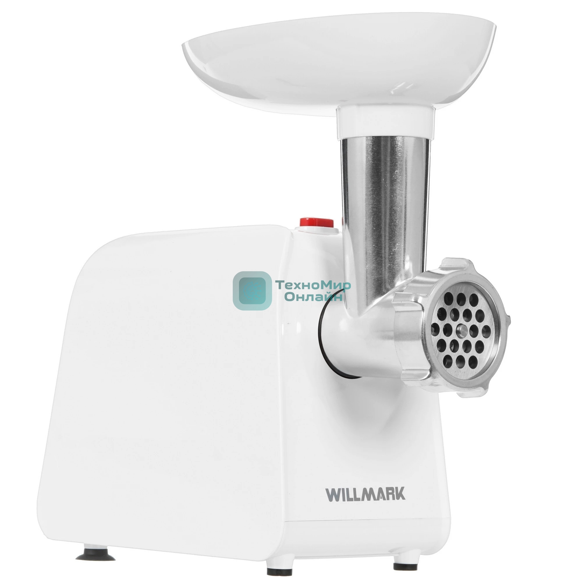 Мясорубка электрическая Willmark WMG-2043JW белый, 2000 Вт, 2.4 кг/мин, реверс, защита от перегрузки, насадки - 5