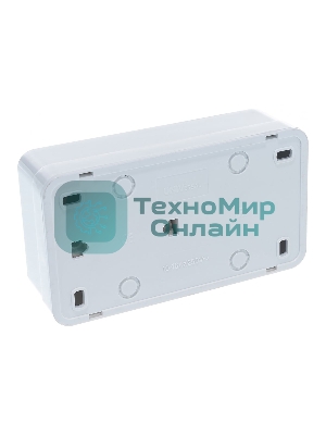 Блок ОП Олимп 2-кл. вык. с подсветкой + роз. с заземл. горизонт. бел. UNIVersal О0037