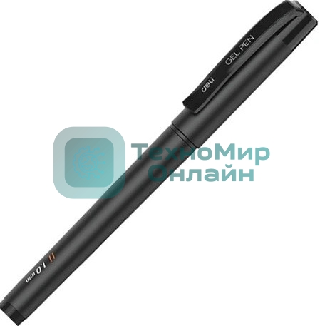 Ручка гелевая Deli EG159-BK ассорти, d=1.0мм, черные чернила, резиновая манжета