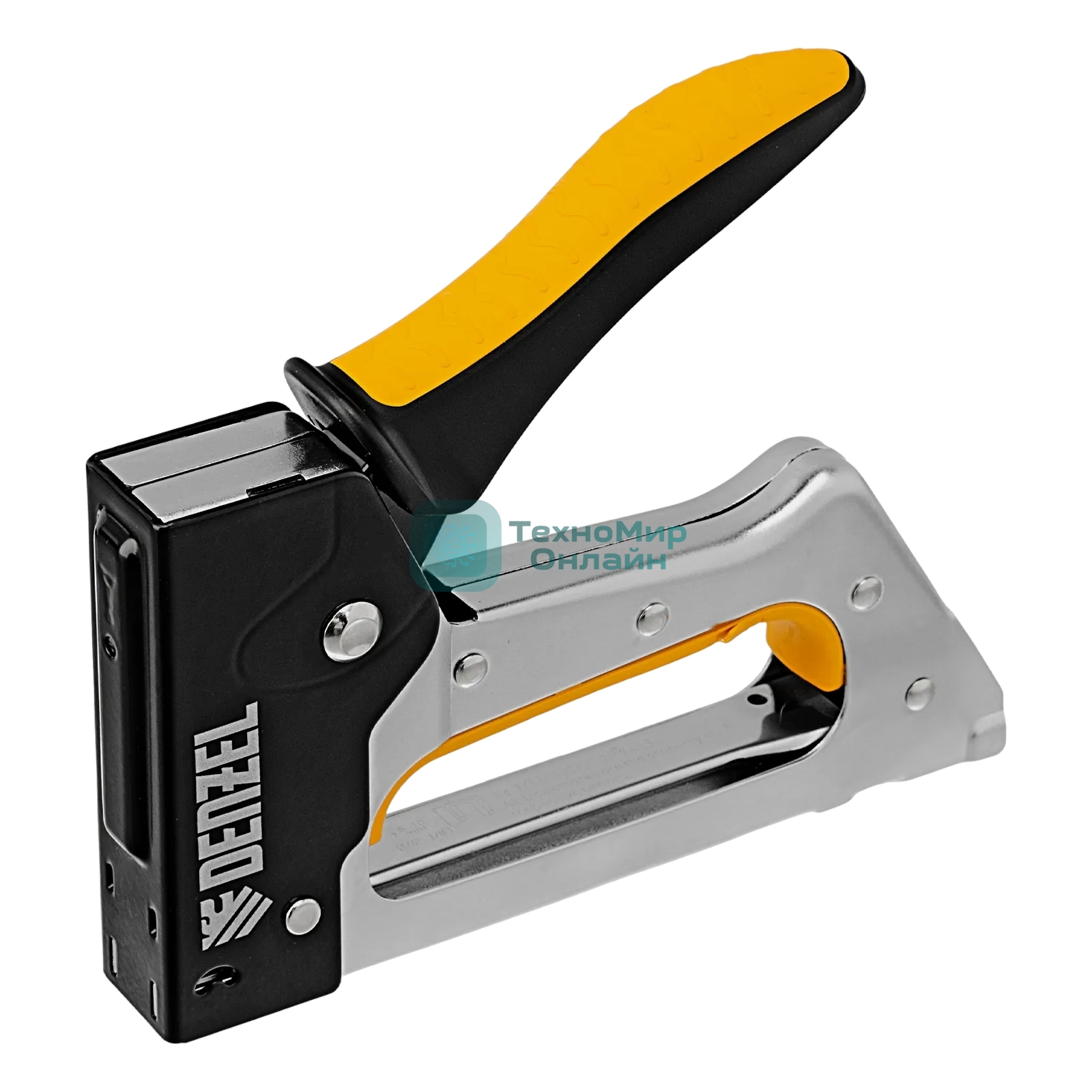 Степлер металлический Denzel скобы в комплекте, 2К рукоятка, тип 53, 6-10 мм