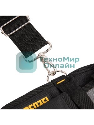 Пояс монтажника усиленный Denzel с лямками, сумки поясные, держатель для молотка