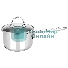 Ковш APPETITE SH05253 pretty 1,5 лиз нерж. стали. Объем 1,5л, размеры: 16х7,5 см, стекл. крышка, прутковая ручка,подар.коробка