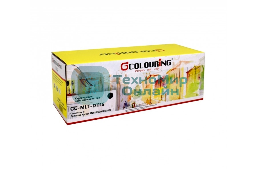 Картридж лазерный Colouring CG-MLT-D111S черный (1000 копий) для принтеров Samsung Xpress SL-M2020/SL-M2020W/SL-M2021/SL-M2022/M2070F/SL-M2070W/SL-M2070F/SL-M2070FW/SL-M2072