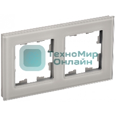 Рамка 2-местная IEK BRITE РУ-2-2-БрД стекло дымчатый