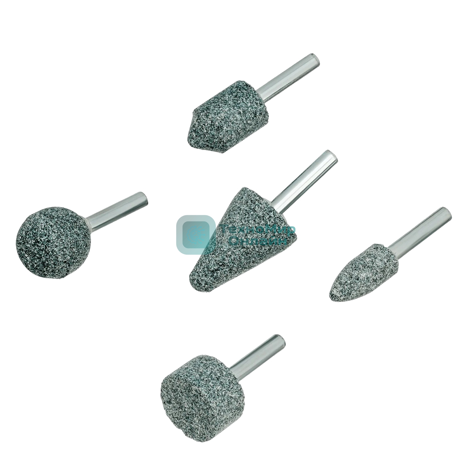 Набор шарошек Denzel абразивных для дрели (ПШМ), 63С, 5 шт.