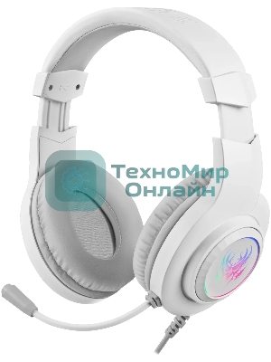 Гарнитура Defender Ghost LED белый, проводная, USB / 2 x mini jack 3.5 мм, подсветка