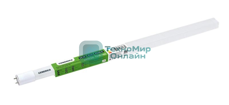 Лампа светодиодная GENERICA LL-T8-20-230-65-G13-G 20 Вт T8 линейная 1200мм 6500К G13 230В