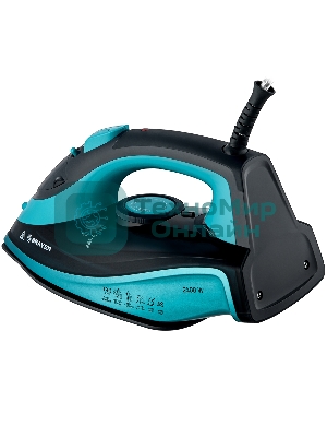 Утюг BRAYER BR4019 голубой/черный, 2400 Вт, 25 г/мин, 140 г/мин, 320 мл