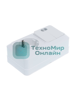 Блок ОП Олимп 2-кл. вык. с подсветкой + роз. с заземл. горизонт. бел. UNIVersal О0037