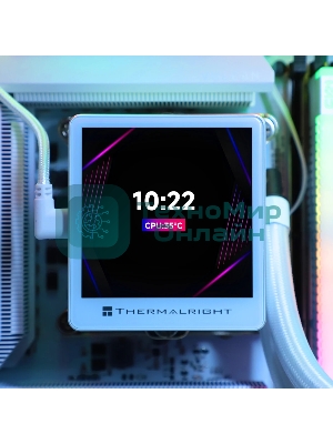 Водяное охлаждение для процессора Thermalright Grand Vision 240 (240mm, LED, White, ARGB/Fans: 2x120mm, 80.45CFM, 29.4dBA, 2150RPM/Pump height 72.5mm, 6400RPM, Rad thickness 27mm/S: 1700, 1200, 1851, 115X, 2011, 2066, AM5, AM4)