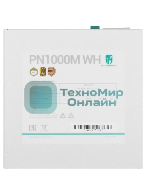 Блок питания Deepcool/GAMERSTORM PN1000M WH (ATX 3.1, 1000W, Full Cable Management, PWM 135мм fan, Active PFC, 80+ GOLD, Active PFC + Full Bridge SRC LLC + DC/DC,Gen5 PCIe, белый) RET