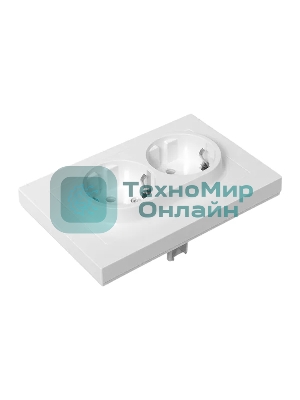 Розетка 2-м EKF UP1-SOW-210 СП Эпика 16А с заземл. без защ. шторок с рамкой механизм бел.