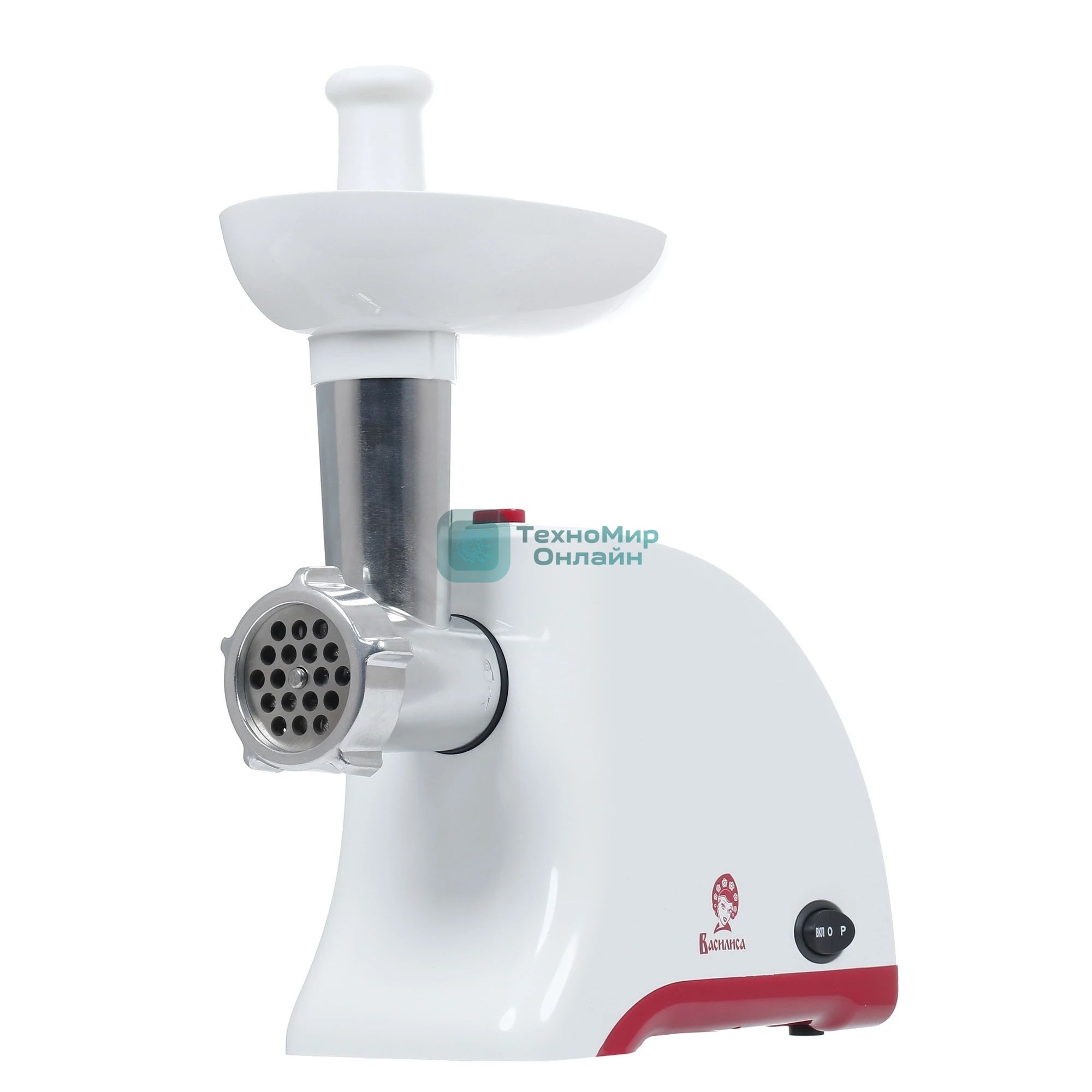 Мясорубка электрическая ВАСИЛИСА ВА-601 белый, 1600 Вт, 1.5 кг/мин, реверс, защита от перегрузки, насадки - 4
