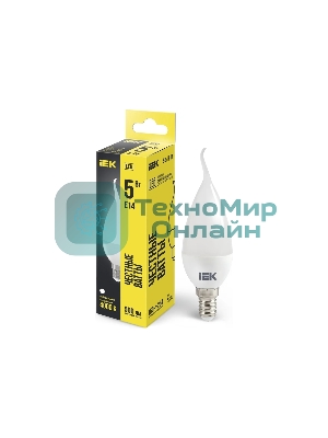 Лампа cветодиодная IEK LLE-CB35-5-230-40-E14 ECO CB35 свеча на ветру 5Вт 230В 4000К E14