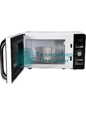 Микроволновая печь Oursson MD2033/WH белый/черный/серебристый, 20 л, 700 Вт, переключатели - кнопки, поворотный механизм