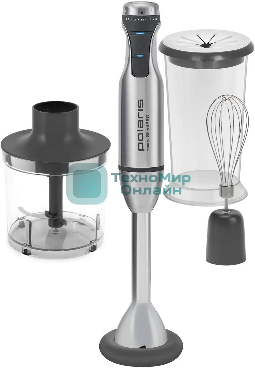 Блендер погружной Polaris PHB1591L Silent 1500 Вт, погружной, серебристый/черный