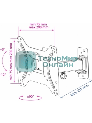Кронштейн Kromax OPTIMA-203 черный, 15