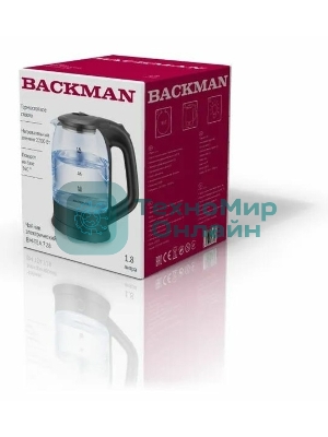 Чайник электрический BACKMAN BM-TEA 728 1.8 л, 2200 Вт, черный
