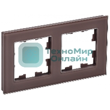 Рамка 2-местная IEK BRITE РУ-2-2-БрТБ стекло темная бронза