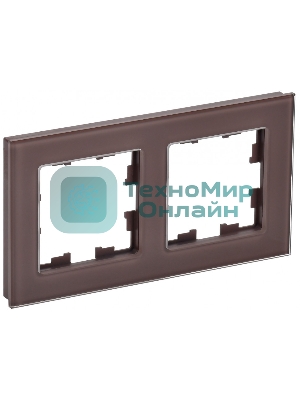 Рамка 2-местная IEK BRITE РУ-2-2-БрТБ стекло темная бронза