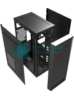 Компьютерный корпус Digma DCC-MD302 черный без БП ATX 1x80мм 3x120мм 2xUSB 2.0 2xUSB 3.0 audio