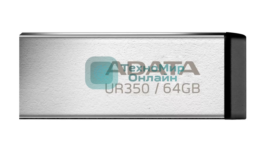 Флешка USB ADATA UR350 (UR350-128G-RSR/BK), 128Gb, USB 3.2, R/W 100/15, серебристый/черный
