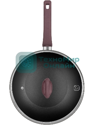 Сковорода ВОК (WOK) Rondell Fest RDA-1527 круглая 28 см, покрытие: Xylan Plus ручка несъемная (с крышкой) черный