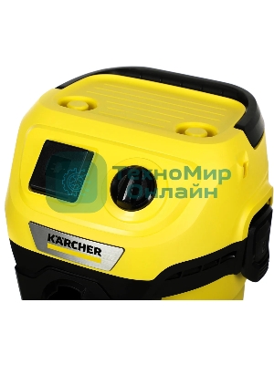 Строительный пылесос Karcher WD 3 P V-17/4/20 желтый, 1000 Вт, уборка сухая/сбор воды, пылесборник мешок/контейнер, 17 л