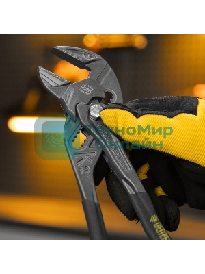 Клещи переставные Denzel кнопочный механизм, обливные рукоятки, сантехнические, 250 мм