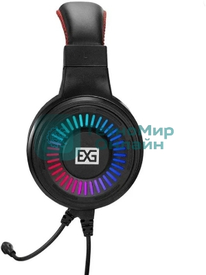 Гарнитура ExeGate Gaming HS-520G чёрный, проводная, 2 x mini jack 3.5 мм + USB, подсветка, регулятор громкости
