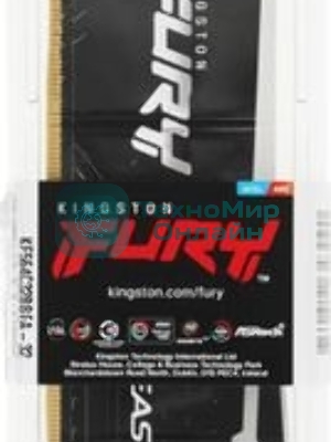Оперативная память Kingston Fury Beast RGB, DDR5, 32GB (1x32GB), 6400 MHz, CL32, с радиатором, RGB, черный