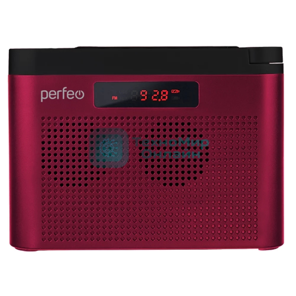 Радиоприемник Perfeo цифровой ТАЙГА FM+ 66-108МГц/ MP3/ встроенный аккум,USB/ бордовый (I70RED) PF_C4940