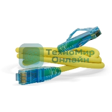 Патч-корд Hyperline U/UTP, Cat.6, LSZH, 1 м, желтый PC-LPM-UTP-RJ45-RJ45-C6-1M-LSZH-YL
