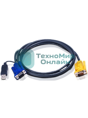 Переключатель ATEN 2L-5202UP Шнур, монитор+клавиатура+мышь Intelligent CABLE HD15M/USBAM 1.8M