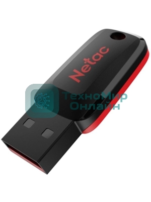 Флешка USB Netac U197 (NT03U197N-032G-20BK), 32Gb, USB 2.0, R/W 25/10, черный/красный