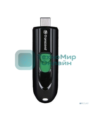 Флешка USB Transcend JetFlash 790С (TS256GJF790C), 256Gb, USB 3.0 Type-C, R/W 90/60, черный/зеленый