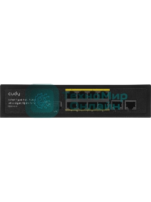 Коммутатор Cudy 8 RJ-45 10/100/1000M PSE ports +2 RJ45 10/100/1000 Uplink Port Unmanaged PoE+ Switch 120W, CCTV/VLAN mode support, long distance:250M at CCTV mode. 802.3af/at standard, Aternative 1/2(+),3/6(-), Rack-mountable Steel Case, Watchdog, 120W internal