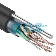 Кабель витая пара PROconnect FTP 4PR 24AWG, cat.5e, наружный (OUTDOOR) + ТРОС*1 (бухта 305 м)