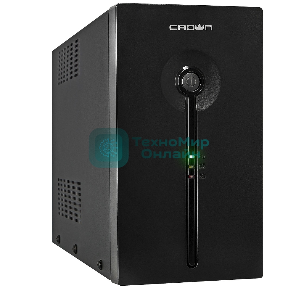 Источник бесперебойного питания CROWN Line Intractive CMU-SP800 COMBO USB 800VA\480W, корпус металл, 1x12V/9AH, розетки 4*IEC + 2*EURO+1*IEC bybass, трансформатор AVR 140-290V, съемный кабель 1.2 м, порт RJ11/45, порт USB, защита: от перегрузки, от КЗ, от скачков напряжения
