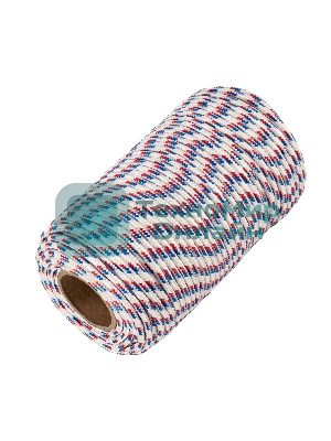 Фал плетеный Сибртех полипр. 16-прядный с полипр. серд. 8 мм, бухта 100 м, 520 кгс