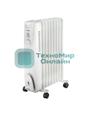 Обогреватель масляный Blackton Bt OH1111 (9 секций), белый, 2000 Вт, 20 м2, механический термостат