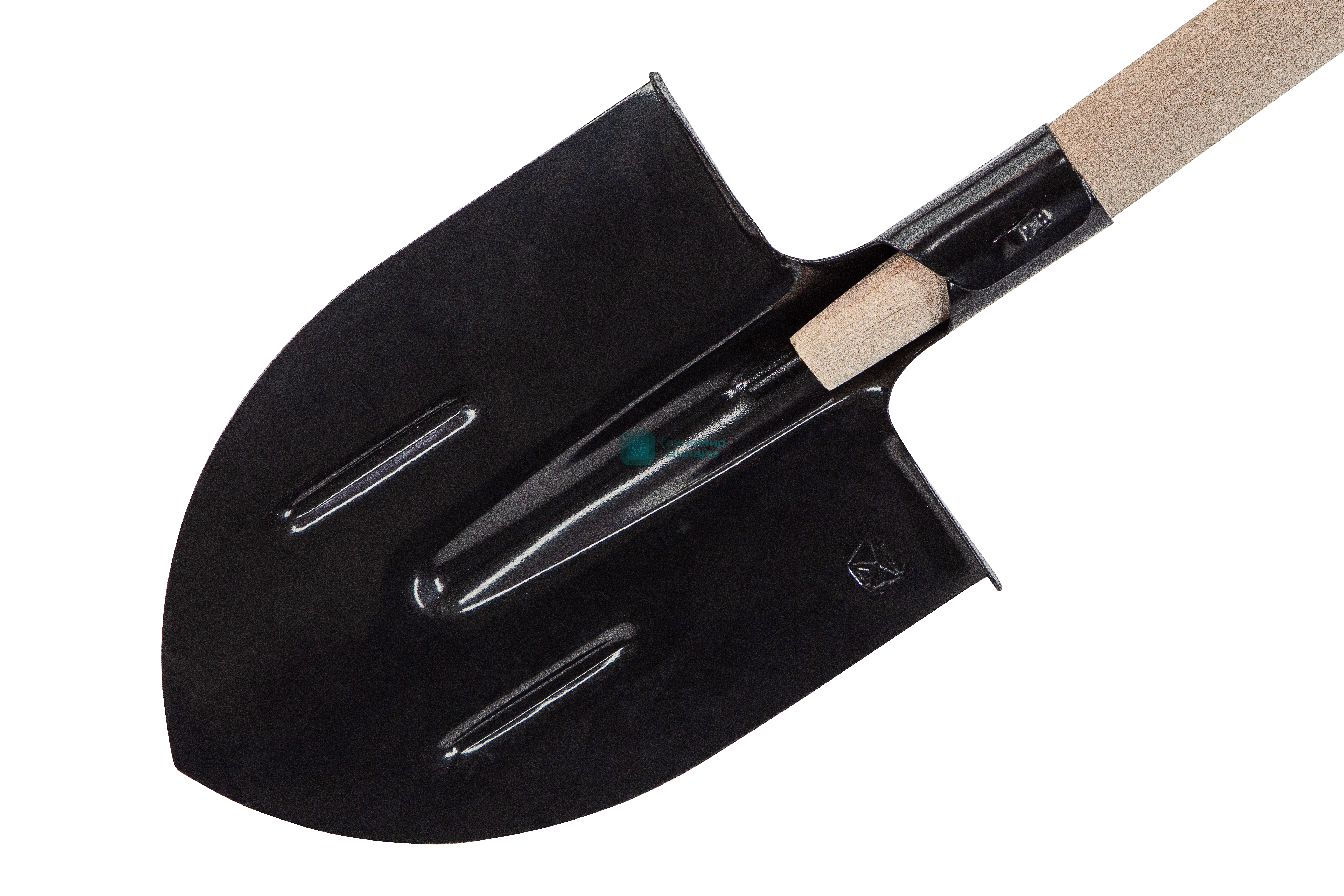 Лопата штыковая, 205х275х1400 мм, ребра жесткости, деревянный черенок Россия