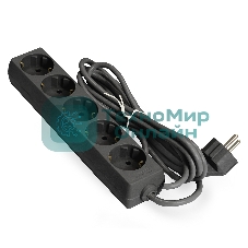 Удлинитель ExeGate EX285822RUS ECE-5-3B (5 евророзетки с заземлением, 3 м, черный)