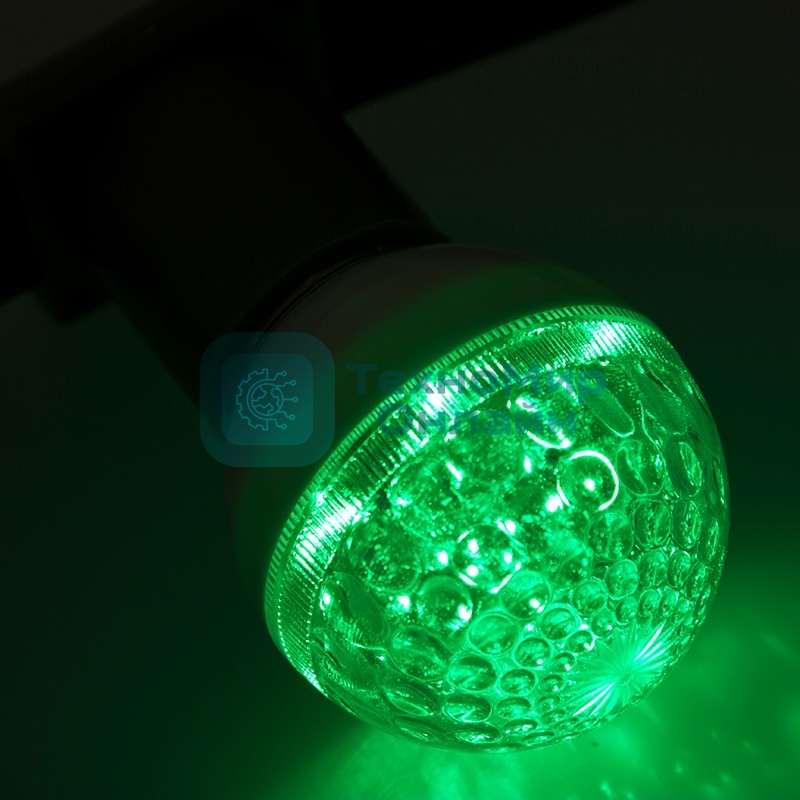 Лампа шар Neon-night e27 10 LED Ø50мм зеленая 24В (постоянное напряжение)