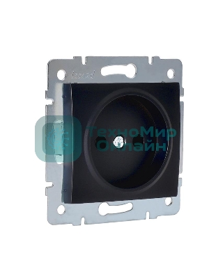 Механизм розетки 1-м СП Karina 16А IP20 без заземл. термопласт черный бархат LEZARD 707-4288-121B