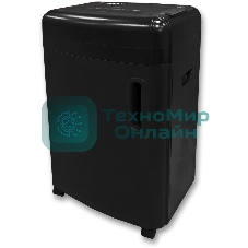 Шредер Office Kit S180 (0,8х1) черный (секр.P-7)/фрагменты/5лист./32лтр./пл.карты/CD