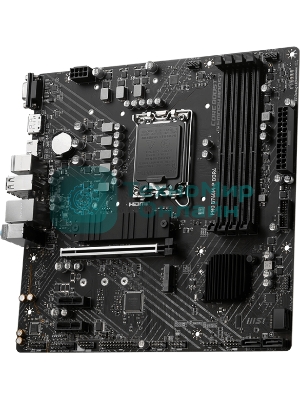 Материнская плата MSI PRO B760M-P DDR5, LGA 1700, Intel B760, 4xDDR5, 4xSATA, 2xM.2, 1xPCIe 4.0 x16, 2xPCIe 3.0 x1, 1xHDMI, 1xDP, 1xVGA, 1x1Gb LAN, 4xUSB-A 2.0, 1xUSB-A 3.2 Gen 1, 1xUSB-C 3.2 Gen 2, 3x3.5 мм, 7.1, mATX