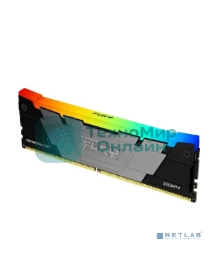 Оперативная память Kingston Fury Renegade, DDR4, 32GB (2x16GB), 3200MHz, CL16, DIMM, с радиатором, RGB, серебристый/черный