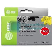 Картридж струйный Cactus CS-PGI1400XLY желтый (12 мл) для HP Canon MB2050/MB2350/MB2040/MB2340